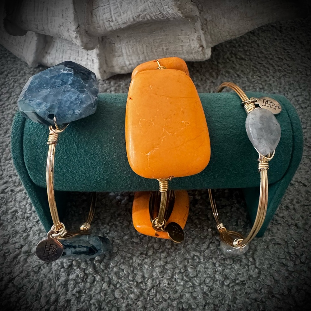 Bourbon & Bowties Gemstone Bangle Bracelet Trio